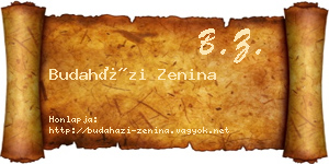 Budaházi Zenina névjegykártya